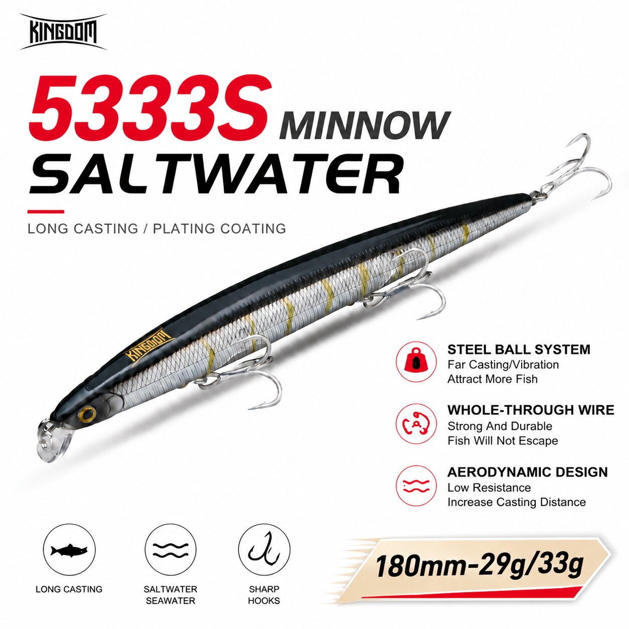 Fishing Lure Spoon - Kingdom Isca Artificial Fishing Lure 180mm