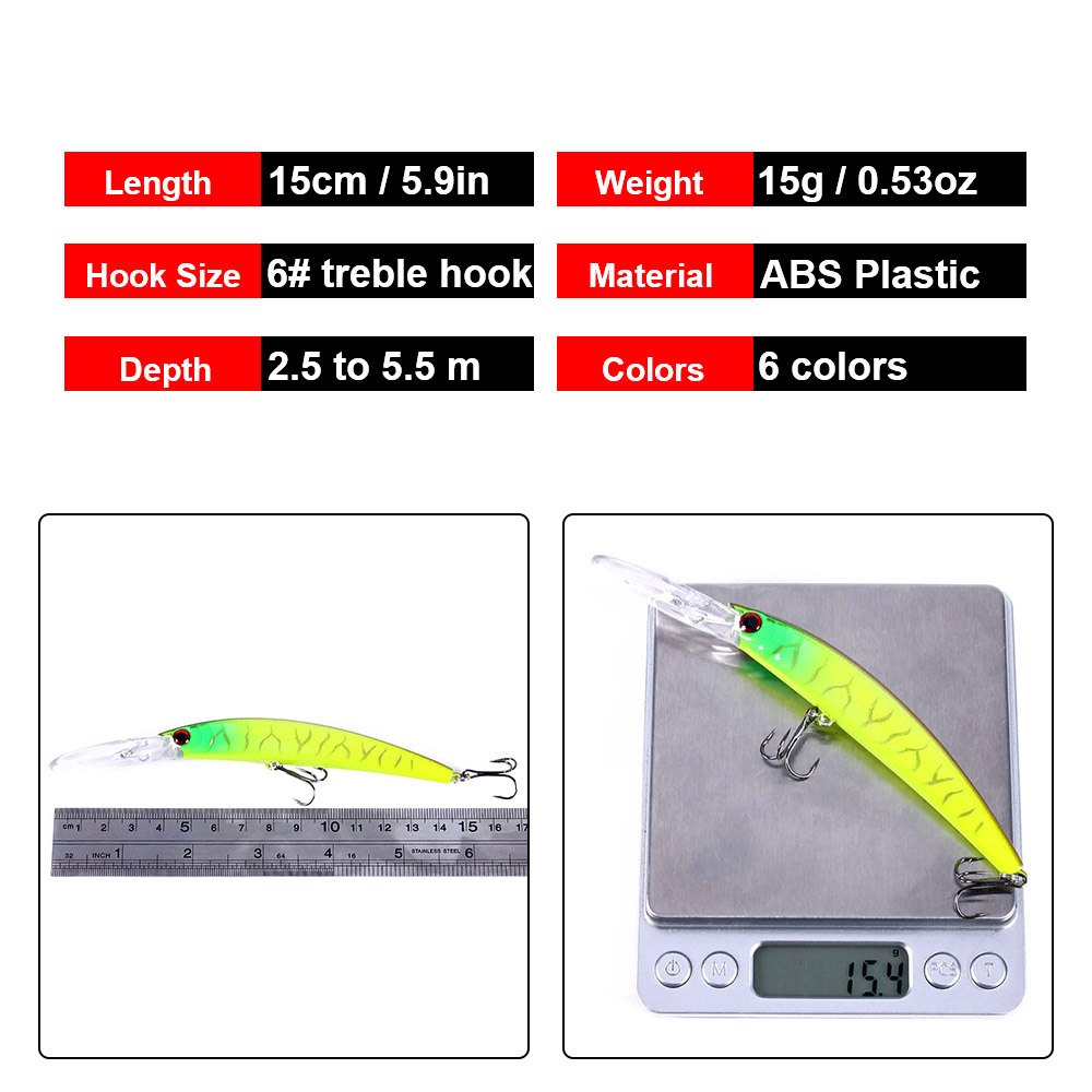 1PCS 15cm 15g  Deep Diving Jer - Fishing Lure Crankbait ulasan dan harga