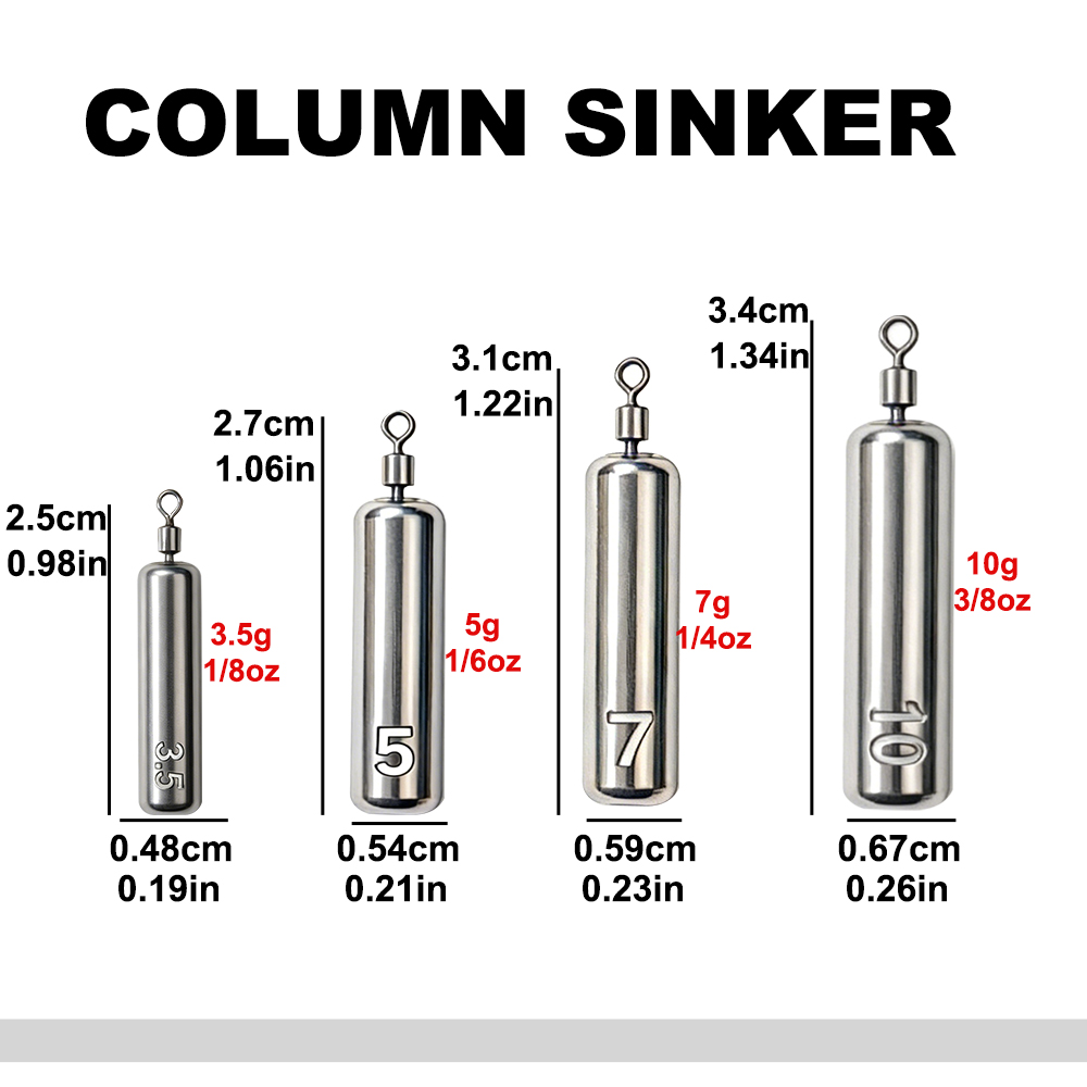 10-40Pcs Column Fishing Weight - Fishing Lure Box ulasan dan harga